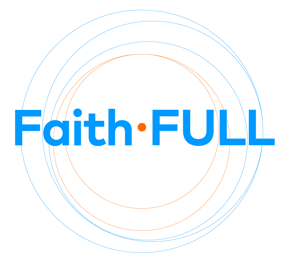 The logo features the word "FaithFULL" with circular designs in blue and orange.