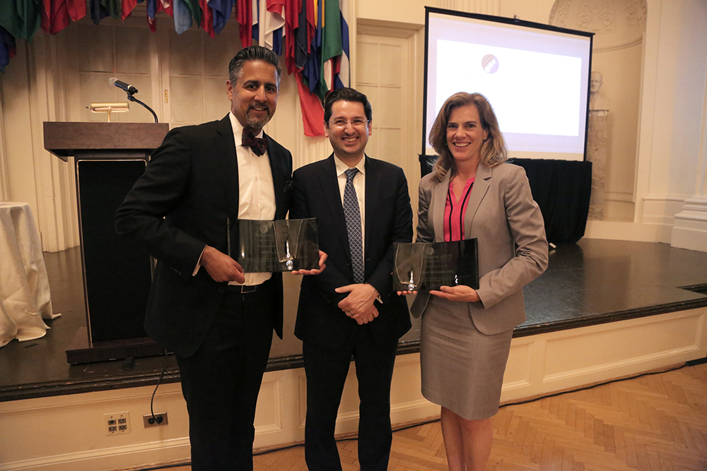 International Award recipient Abid Q. Raja, keynote speaker Aykan Erdemir and National Award recipient Holly Hollman