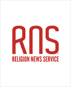 Religion News Service logo in red type on a white background