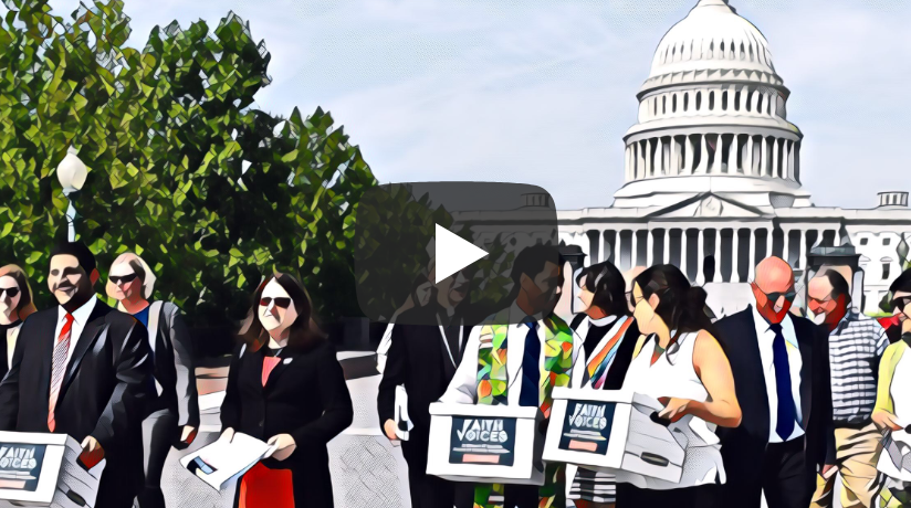 video thumbnail of photo illustration of people walking in front of the US Capitol carrying boxes