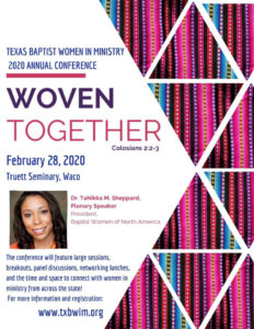 Poster for Texas Baptist Women in Ministry Conference